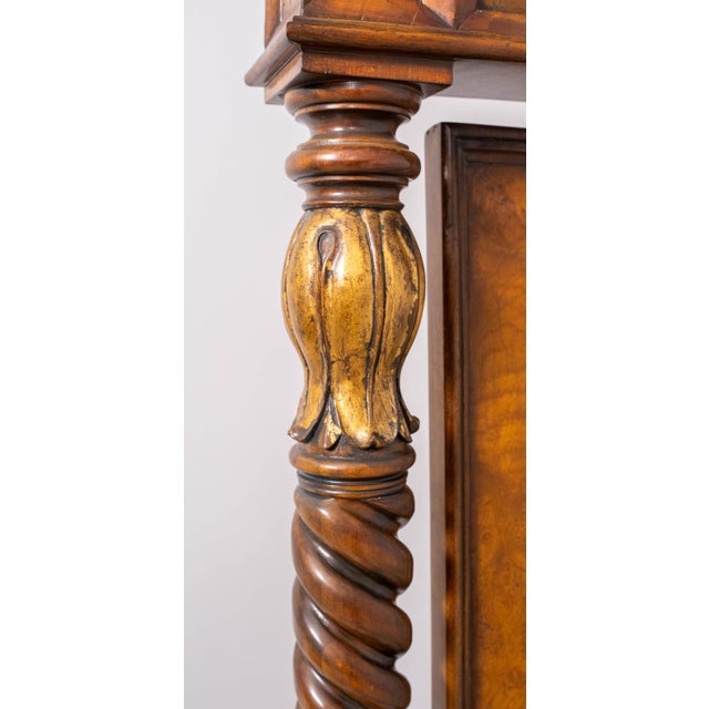 Theodore Alexander Burl Wood Barley Twist Tall Chevel Dressing Mirror For Sale - Image 9 of 17