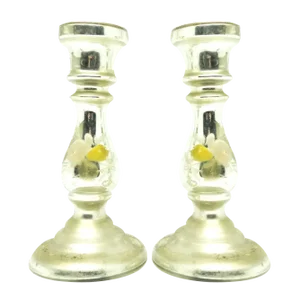 Beidermeier Candleholders, Czechoslovakia, 1890s, Set of 2