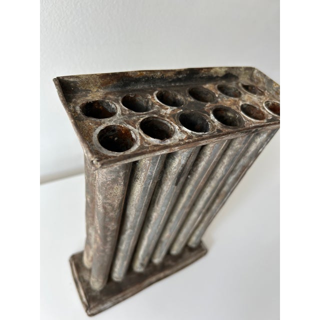 Metal Antique 12 Tube Candle Mold For Sale - Image 7 of 11