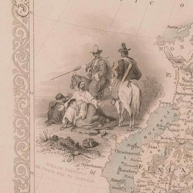 Mid 19th Century 1850's Antique Lithography Map For Sale - Image 5 of 12