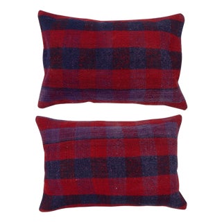 16"x24" SET OF 2 - Hand-Woven Kilim Cushion Covers. A pair of Lace Pillow Covers For Sale