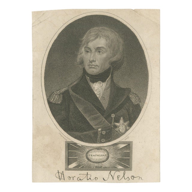 After Lemuel Francis Abbott, Horatio Nelson Portrait, Trafalgar, Naval Hero, 1819, Engraving For Sale
