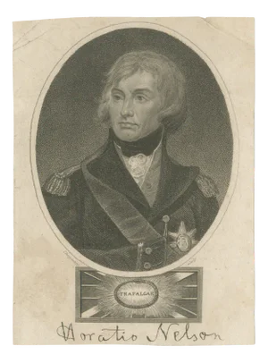 After Lemuel Francis Abbott, Horatio Nelson Portrait, Trafalgar, Naval Hero, 1819, Engraving