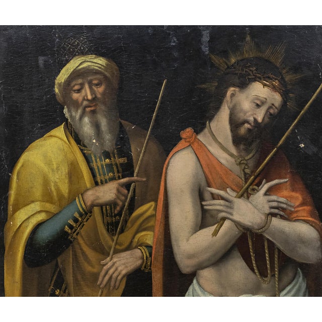 Baroque Flemish School Artist, Ecce Homo, 17th Century, Oil on Canvas For Sale - Image 3 of 6