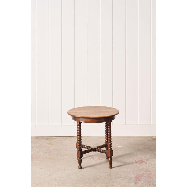 Victorian 1930s English Oak Bobbin Stool For Sale - Image 3 of 8