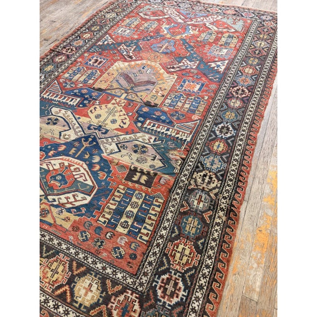 1930s 1930s Red Ground Rustic Geometric Tribal Antique Soumak Rug For Sale - Image 5 of 6