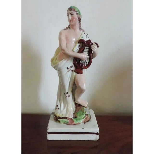 Traditional Early 19th Century English Staffordshire Pearlware Classical Figure of Apollo For Sale - Image 3 of 11