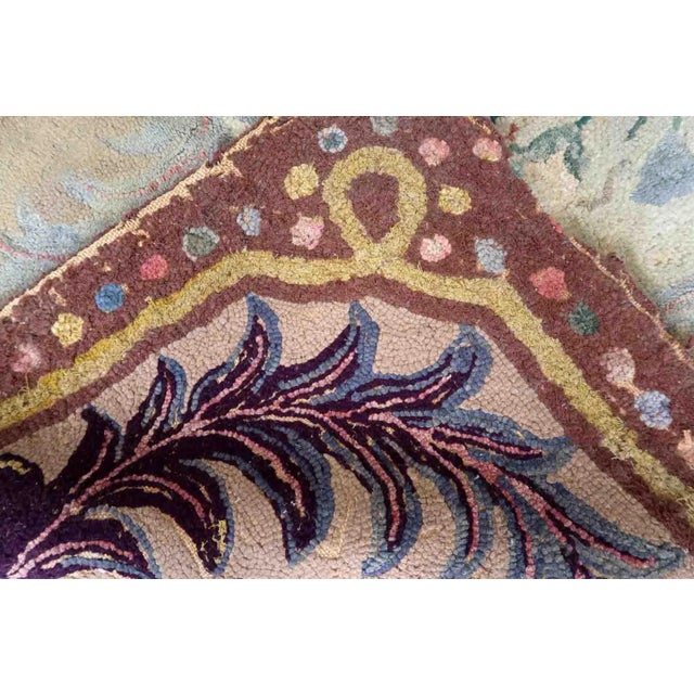 American 1880s Handmade Antique American Hooked Rug 2.7' X 5' For Sale - Image 3 of 12