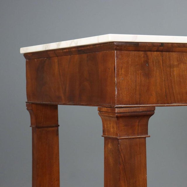 Empire Console Table in Poplar and Walnut, 1800s For Sale - Image 3 of 11
