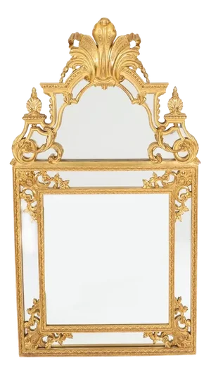 Antique Louis Revival Giltwood Overmantel Cushion Mirror, 1920s