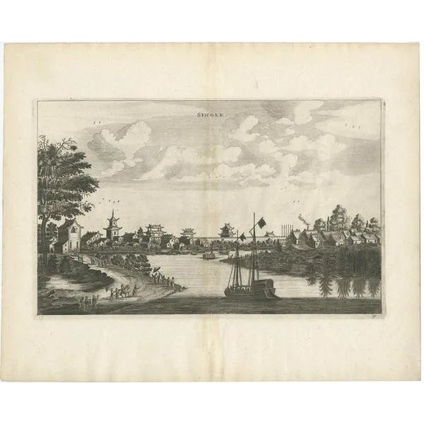 Nieuhof, The City of Single in China, 1668, Print For Sale
