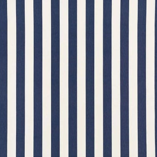 Schumacher Andy Stripe Fabric in Navy For Sale