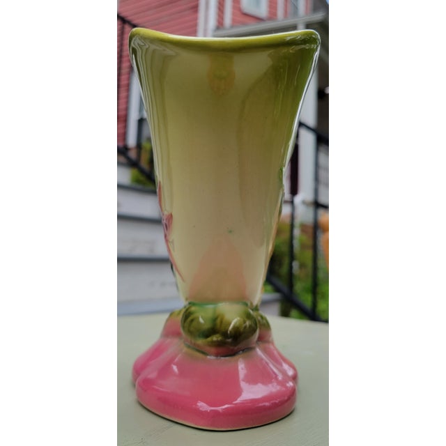 Mid 20th Century Mid-Century Hull Pottery Cornucopia Vase For Sale - Image 5 of 8