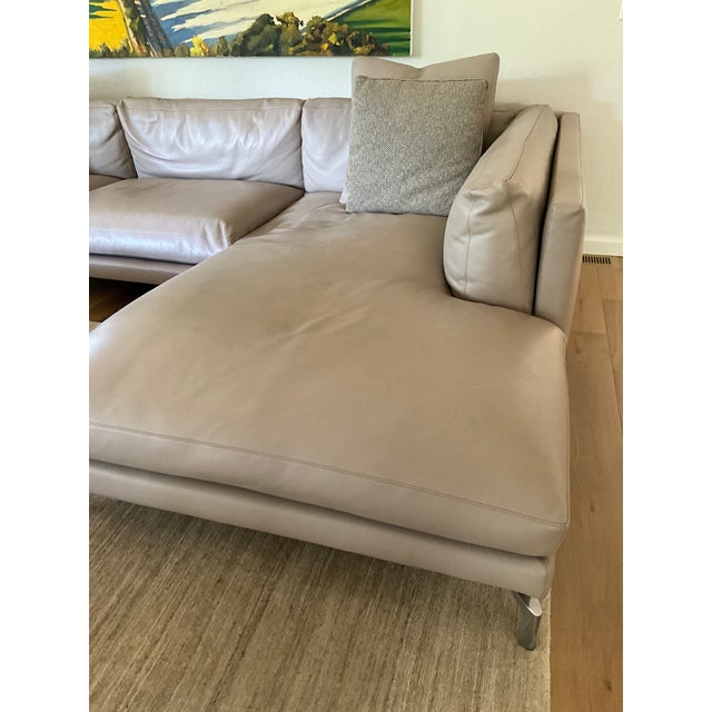 Design Within Reach Como 128.5” Sectional Sofa in Kalahari Grey Leather For Sale - Image 15 of 15