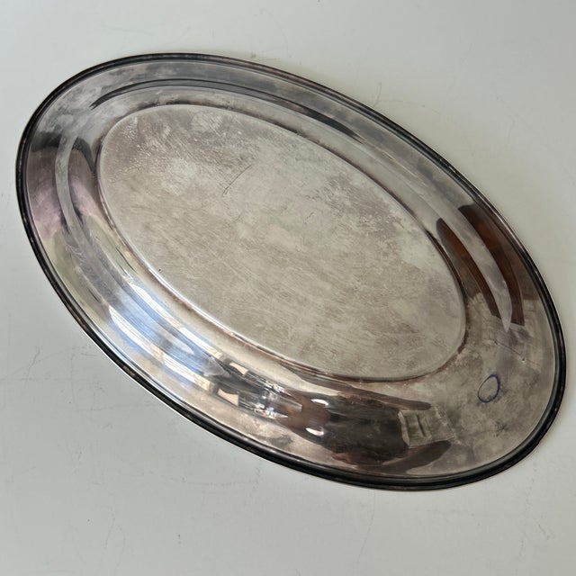 Traditional Vintage Gorham Silver-Plated Oval Serving Platter For Sale - Image 3 of 4