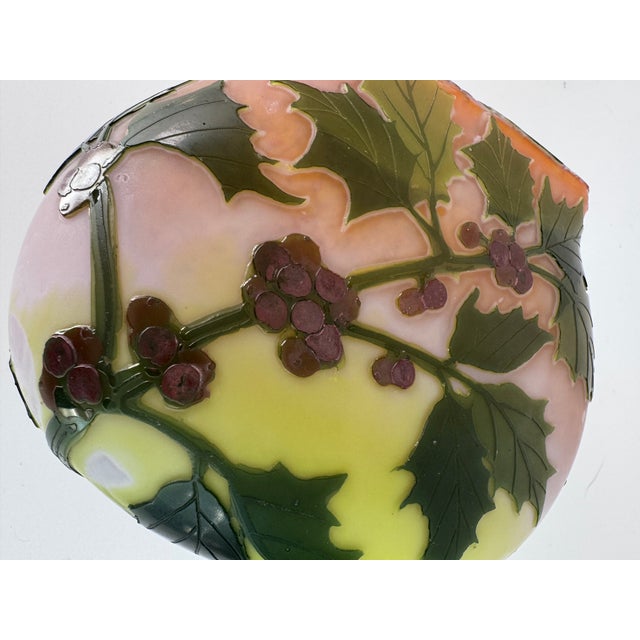 Legras Art Nouveau Red Holly Berry Vase For Sale - Image 4 of 11