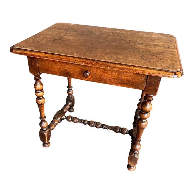 19th Century French Walnut Single Drawer Side Table For Sale