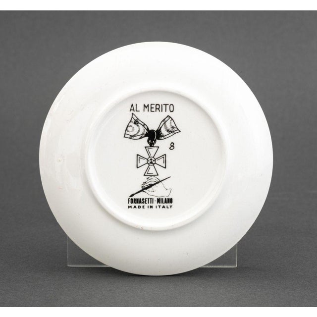 Mid Fornasetti "Al Merito" Porcelain Coasters, 7 For Sale - Image 17 of 17