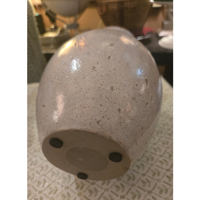 Mid-Century Modern Heavy Vintage Glazed Pottery With Specks and Cuts/Lashes Texture Throughout For Sale - Image 3 of 5