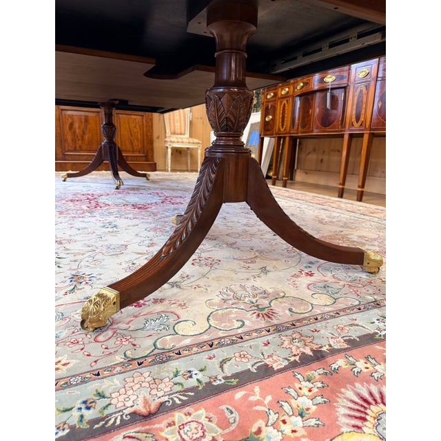 Brown Karges by Hand Duncan Phyfe Style Mahogany Dining Set For Sale - Image 8 of 11