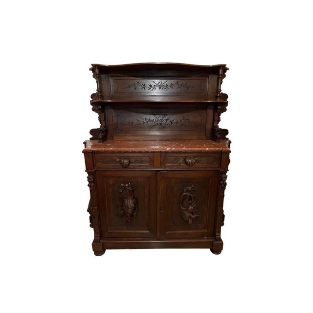 Early 20th Century Art Nouveau Sideboard in Solid Walnut For Sale - Image 12 of 12