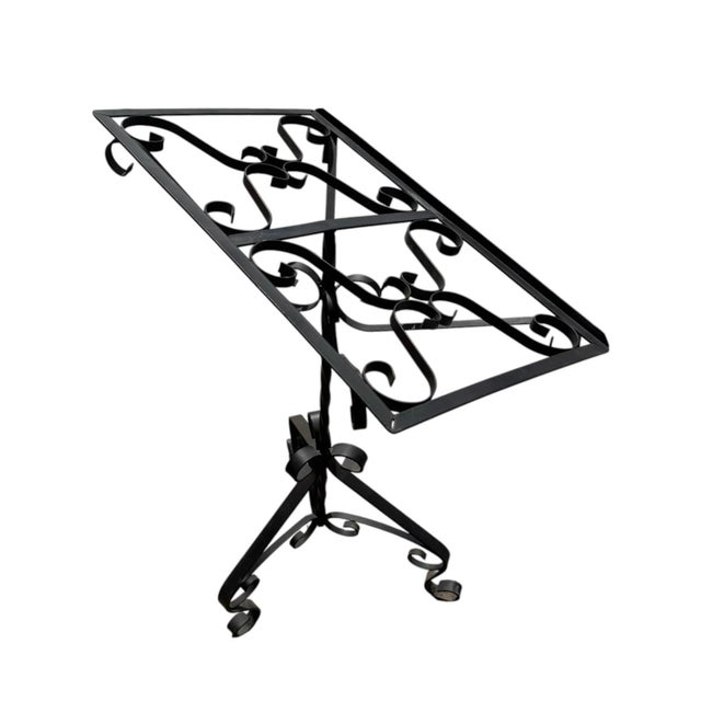 Antique Scrolled Wrought Iron Music Stand For Sale - Image 4 of 5