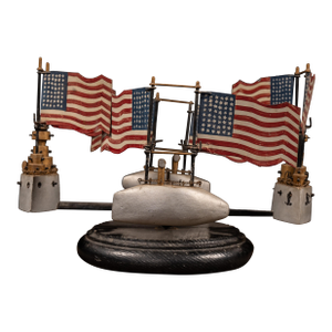 Vintage Patriotic Folk Art American Submarine Whirligig