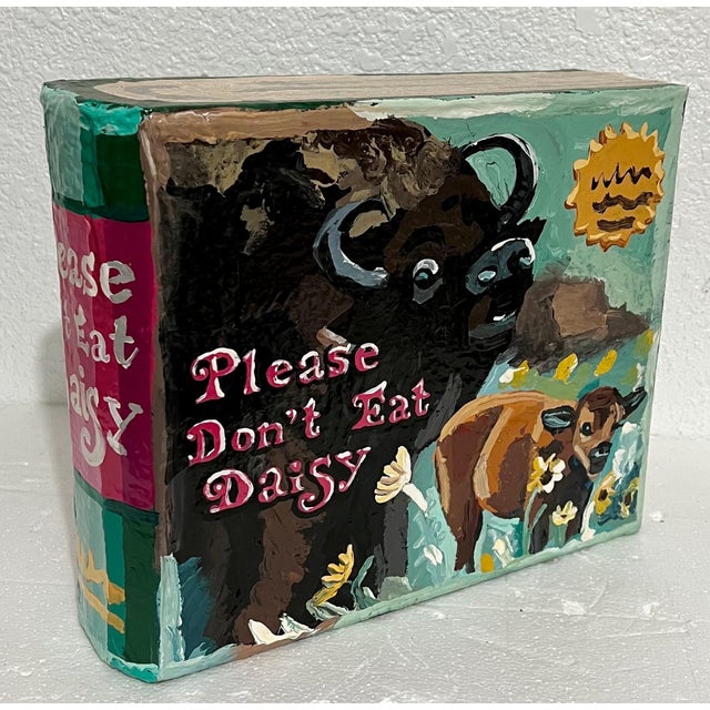 Jean Lowe, Book Sculpture Paper Mache Enamel Painting Jean Lowe Please Don't Eat Daisy For Sale - Image 17 of 18