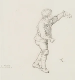 M. Neher, Figure Study of a Boy, 1840, Pencil