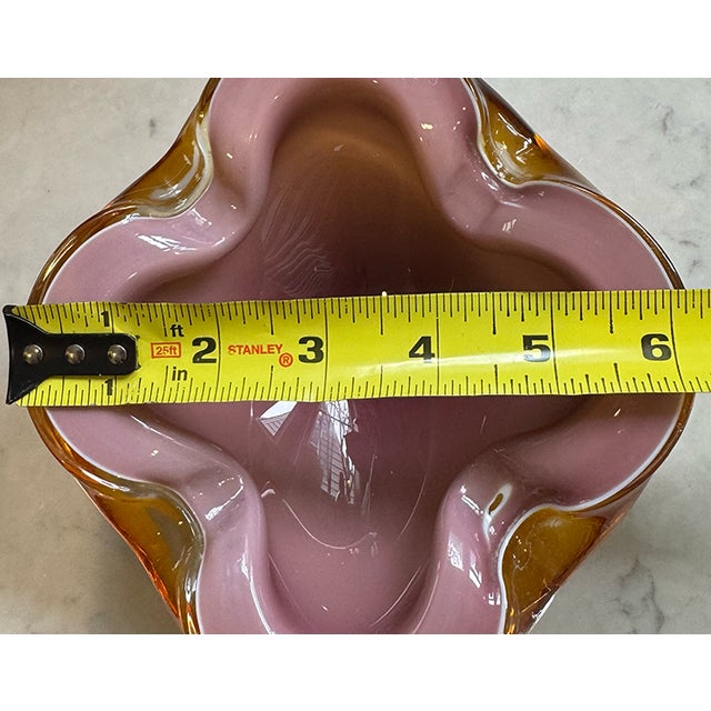 Alfredo Barbini Mid-Century Murano Cased Art Glass Biomorphic "Geode" Bowl/Ashtray For Sale - Image 12 of 14