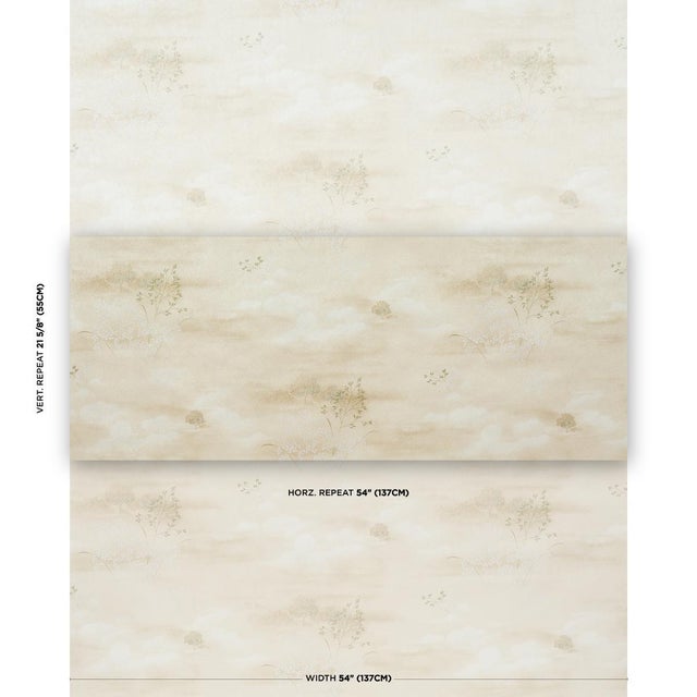 An enchanting landscape printed on a lustrous mica ground, Calm Skies is an exquisite wallpaper with a soft, hand-painted...