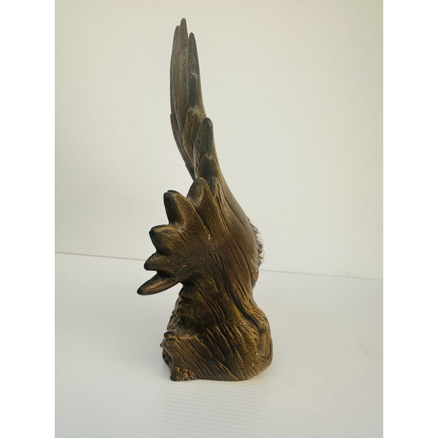 Vintage Hand-Painted Porcelain Bald Eagle Sculpture, Americana Decor, 12” For Sale In Los Angeles - Image 6 of 10