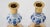 Mid 20th Century Vintage Delft Floral Blue and White Ceramic and Brass Candlesticks, a Pair 1950s For Sale - Image 5 of 9