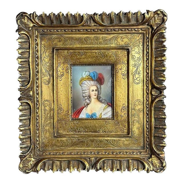 Beige Unknown, Miniature Portrait of a Lady, Paiting on Photographic Paper, Framed For Sale - Image 8 of 8