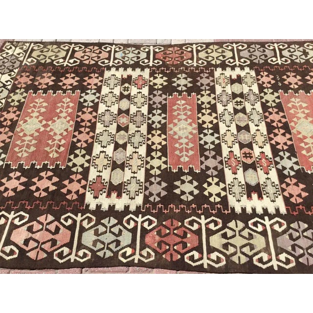 Textile Vintage Turkish Kilim Rug - 59" X 99" For Sale - Image 7 of 11