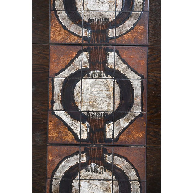 Brown 1960s Danish Oak and Tile Dining Table With Leaf by Poul H. Poulsen For Sale - Image 8 of 13