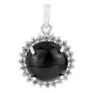 11.55 Ct Black Star Pendant Halo Zircon in 925 Sterling Silver for Her For Sale