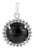 11.55 Ct Black Star Pendant Halo Zircon in 925 Sterling Silver for Her For Sale