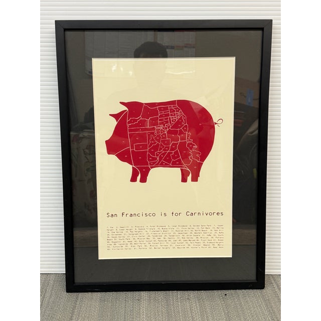 San Francisco Is for Carnivores Print, Framed For Sale In San Francisco - Image 6 of 12