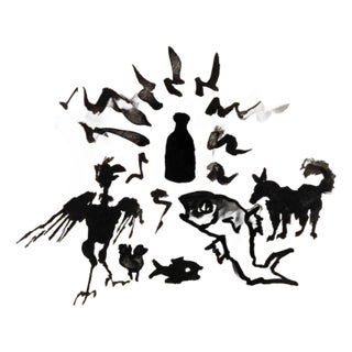 Mino Maccari, Water for Everyone, Drawing on Paper, 1960s For Sale