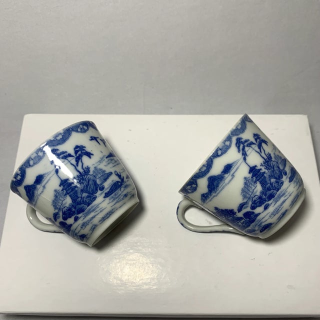 Ceramic Antique Blue Willow Cups, a Pair For Sale - Image 7 of 9
