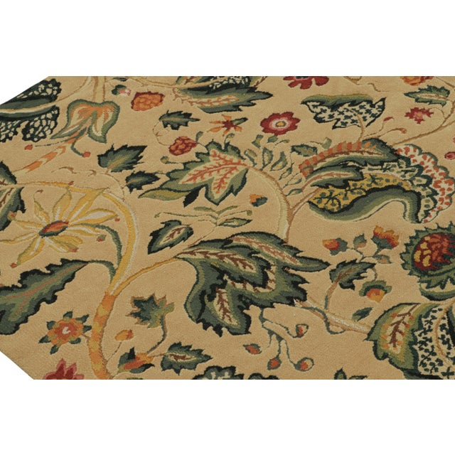 Rug & Kilim’s European Style Flatweave Rug in Cream With Floral Patterns ‘Tudor’ For Sale In New York - Image 6 of 7