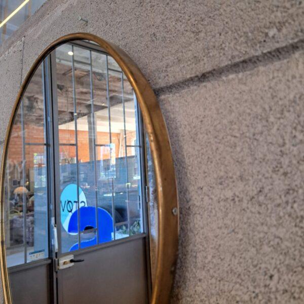 Vintage Danish Mirror with Brass Frame, 1960 For Sale - Image 3 of 7