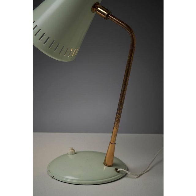 Metal Adjustable Table Lamp in Patinated Brass and Green Metal, 1950s For Sale - Image 7 of 9
