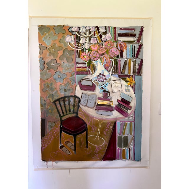 Modern Large Painting an Original Artwork by Shann Spishak "She's Well Read Too" For Sale - Image 3 of 8
