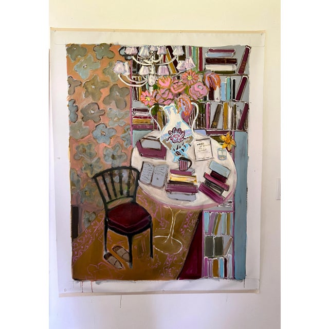 Modern Original Art by Shann Spishak "She's Well Read Too" Large Painting For Sale - Image 3 of 8