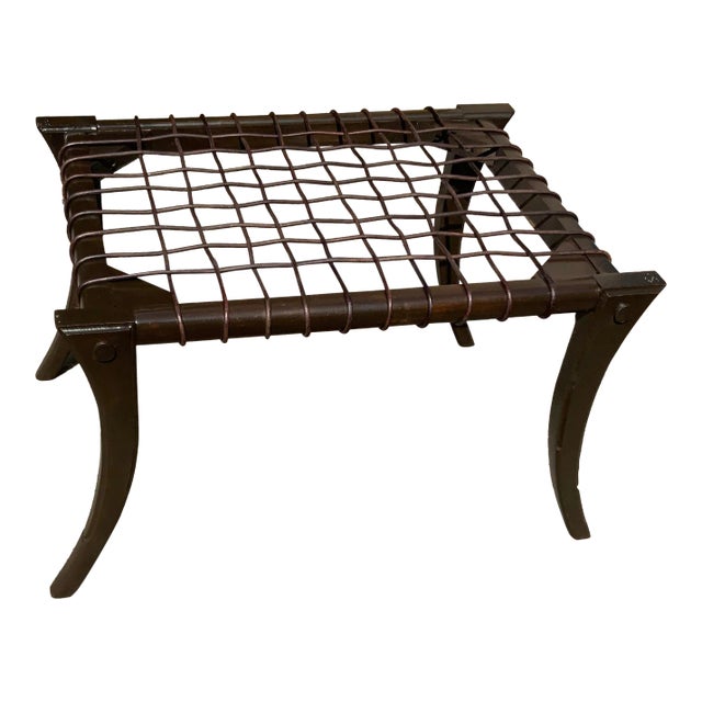 Early 21st Century Mid-Century Klismos-Style Ottoman For Sale