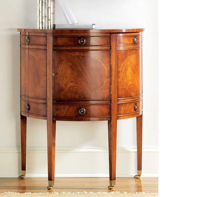 Traditional Modern History Georgian Half Round Cabinet For Sale - Image 3 of 4