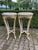 French 1970s French Louis XVI Antique/White Cream Gold Marble Side Tables- Pair For Sale - Image 3 of 14