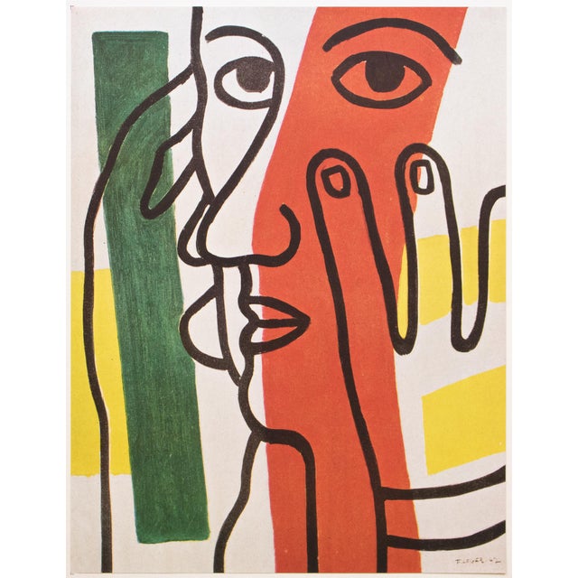 An excellent period offset lithograph, print, of Portrait De Paul Eluard (Portrait of Paul Eluard, a French poet and...